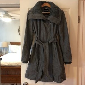 Express Women’s Asymmetric-Zip Wool Coat